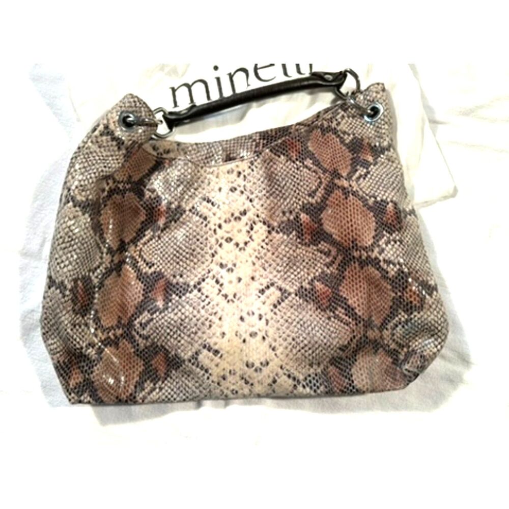 Stunning Python Printed Handbag From Minelli - image 2